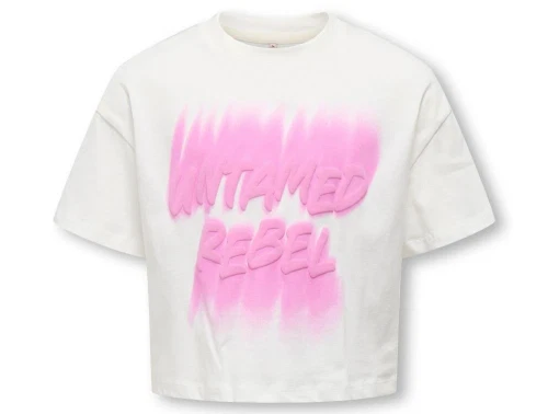 Kids ONLY t-shirt cloud dancer med pink print